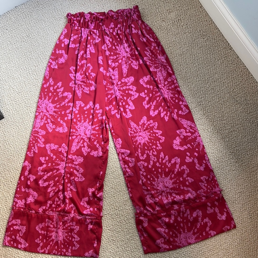 Free People Stylish Red Floral Women's Pants